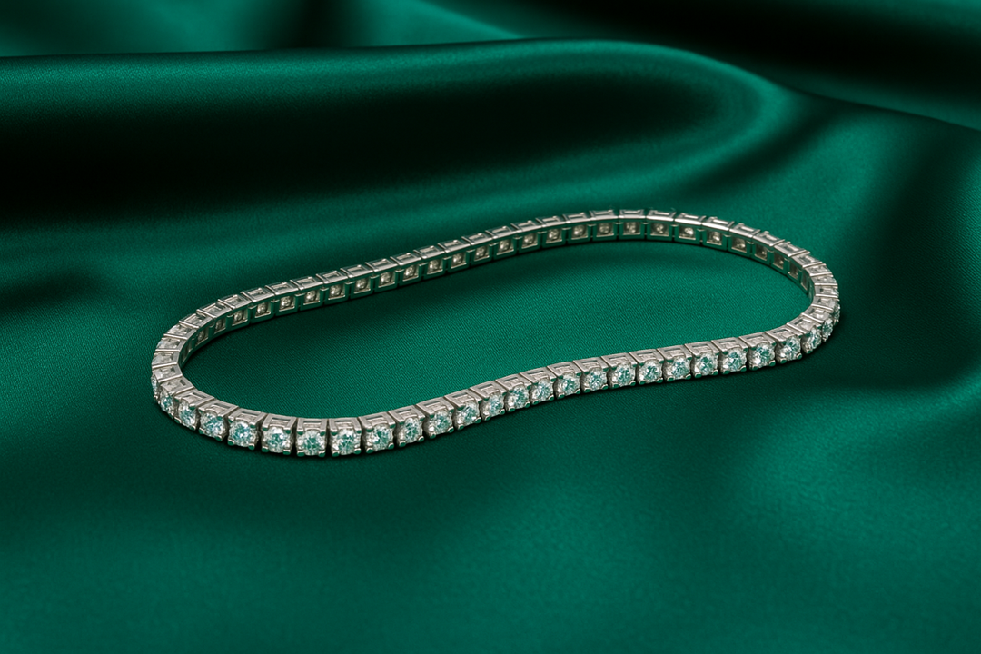 Azure Glow Sterling Silver Tennis Bracelet