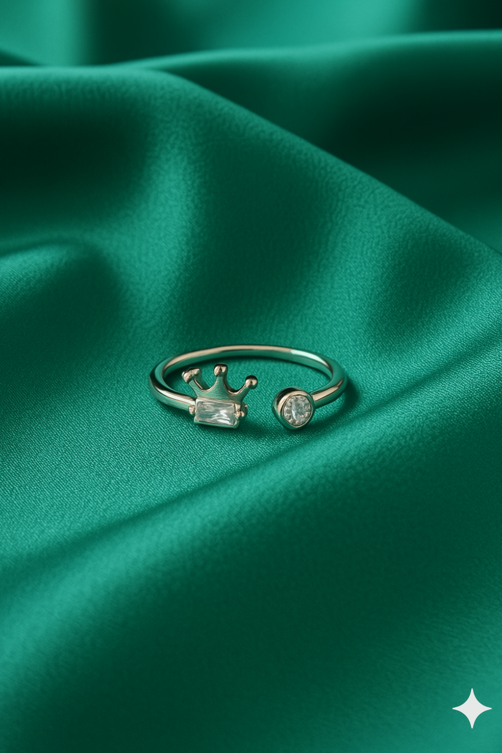 Crown & Sparkle Adjustable Ring