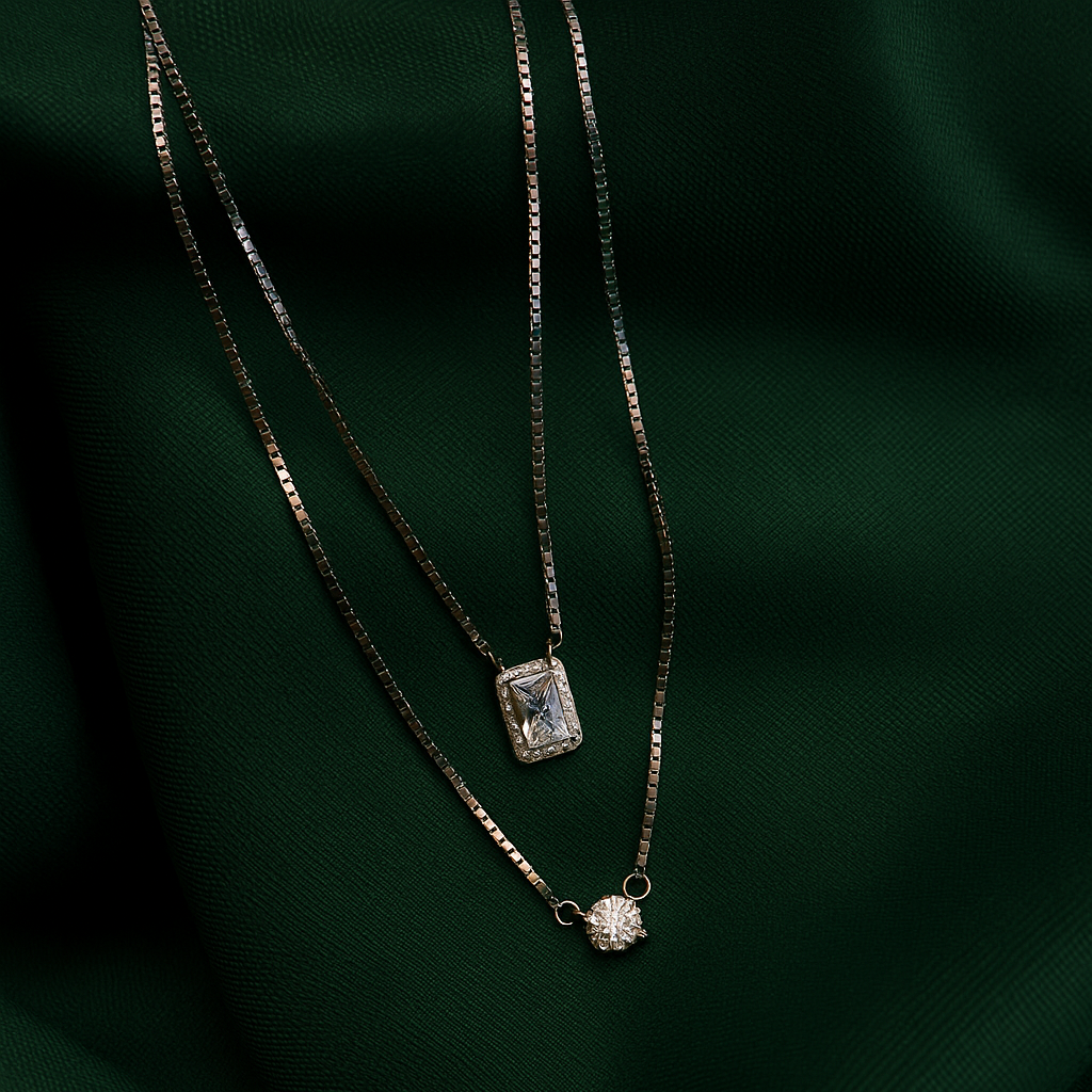 Celesta Twin Sparkle Layered Necklace