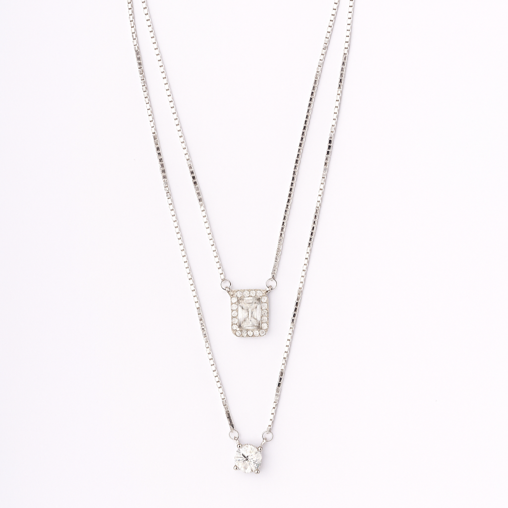 Celesta Twin Sparkle Layered Necklace