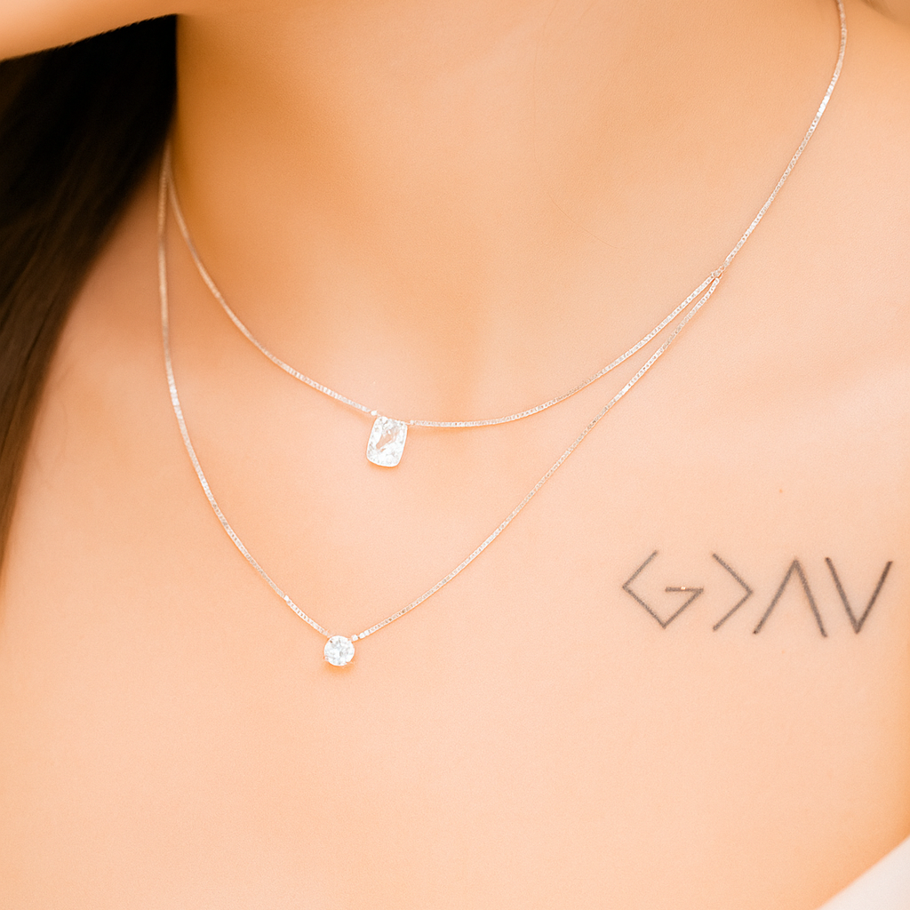 Celesta Twin Sparkle Layered Necklace