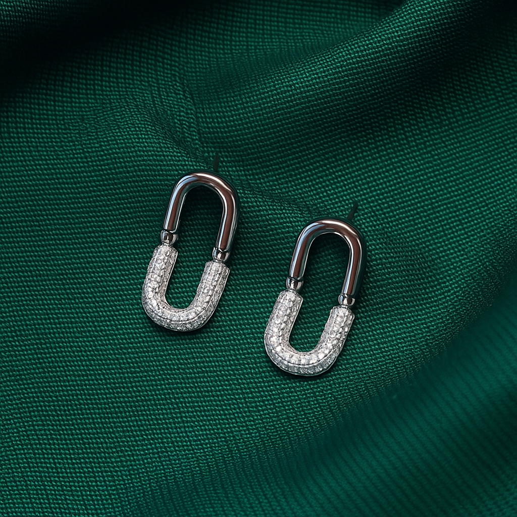 Diamond Link Drop Earring
