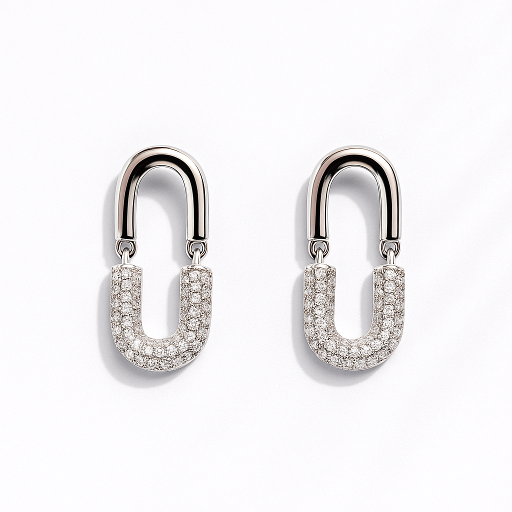 Diamond Link Drop Earring