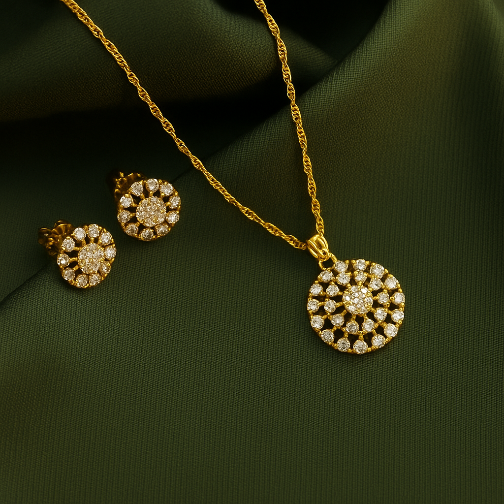 Celestial Glow Pendant & Earrings Set