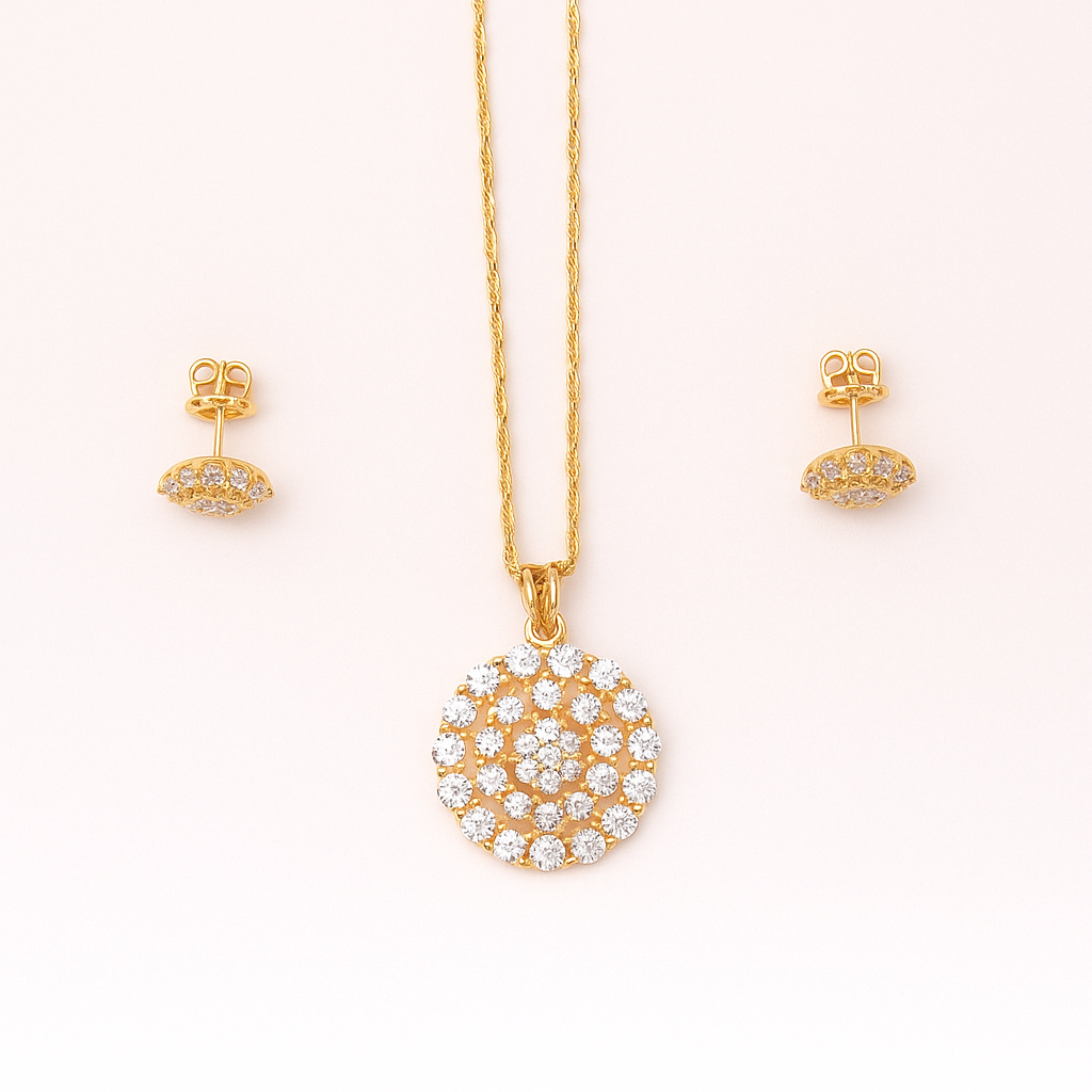 Celestial Glow Pendant & Earrings Set