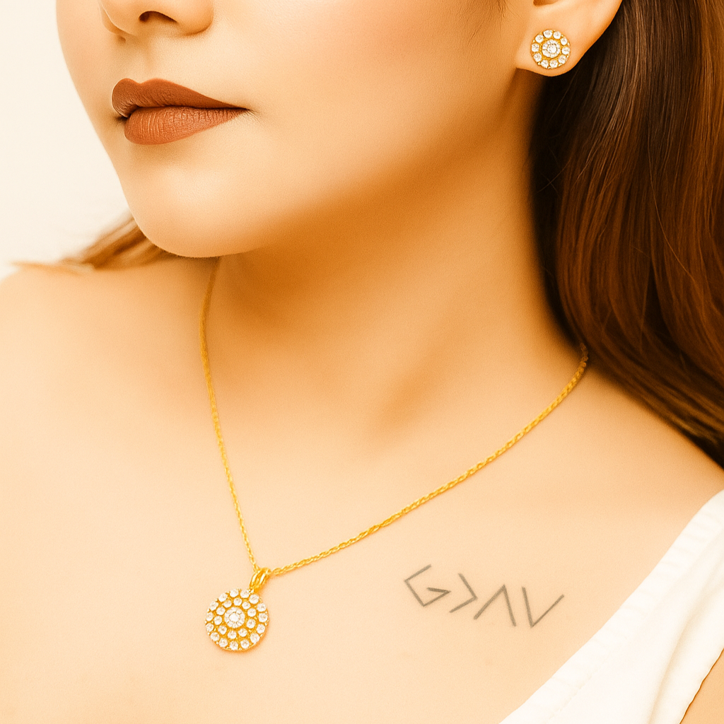 Celestial Glow Pendant & Earrings Set