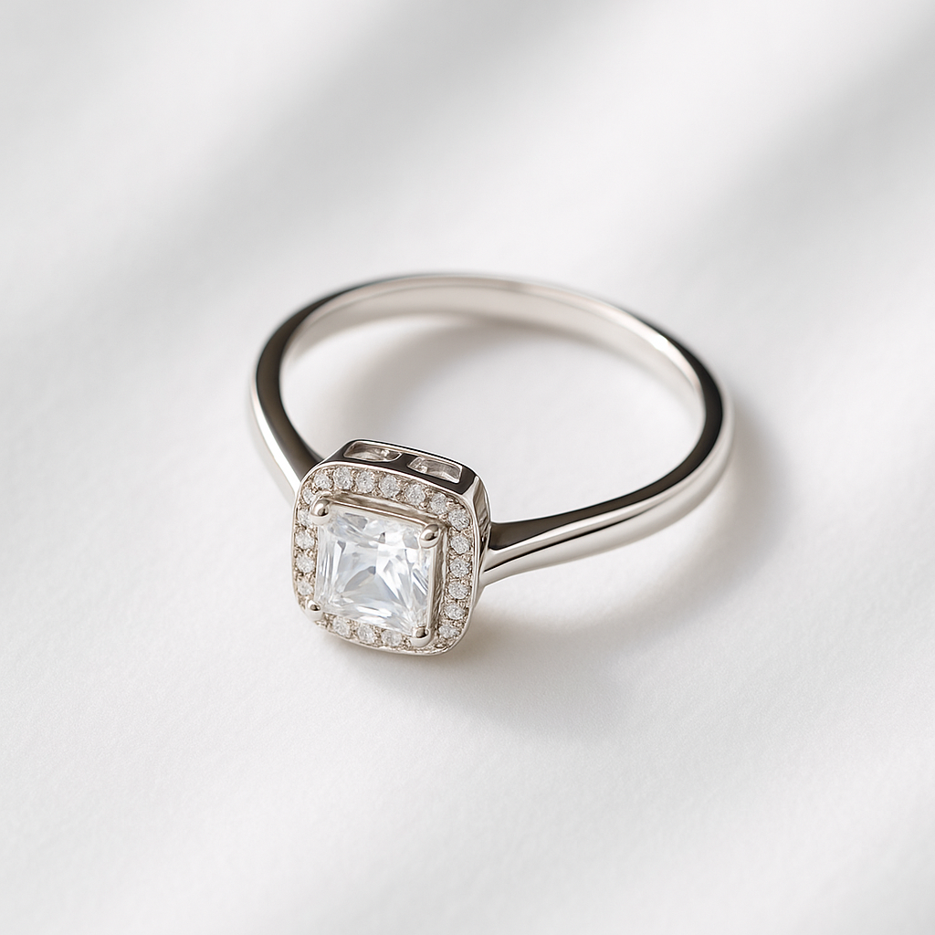 Lumière Cushion Halo Ring