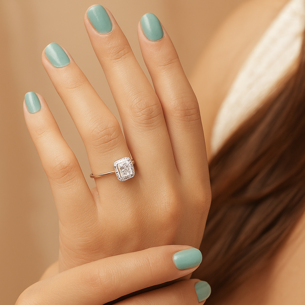 Lumière Cushion Halo Ring