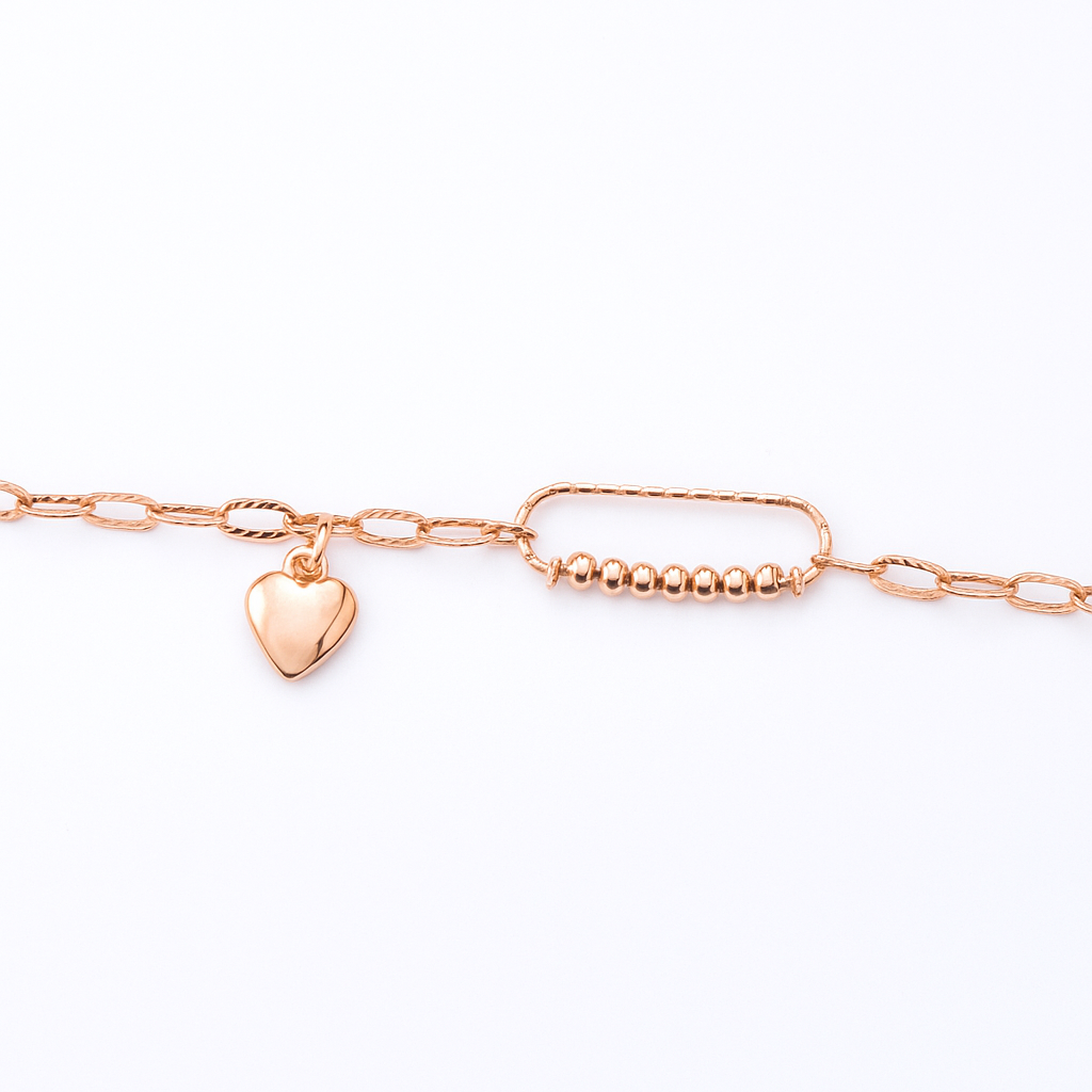 Ameera Rose Heart Link Bracelet
