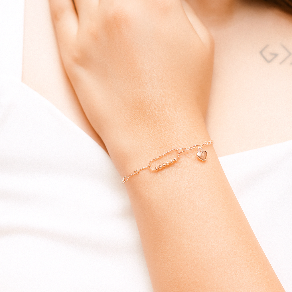 Ameera Rose Heart Link Bracelet