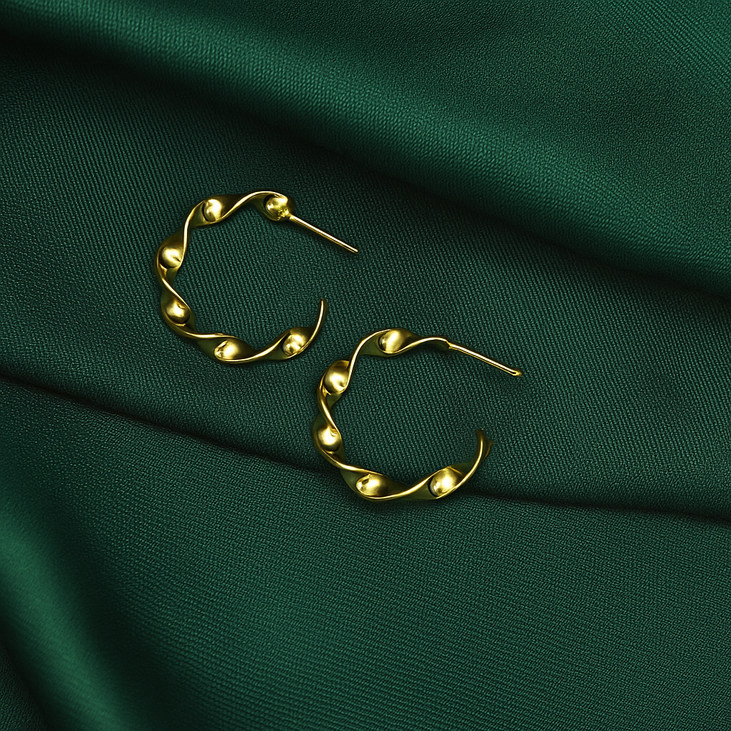 Twist Gold Hoop Earring