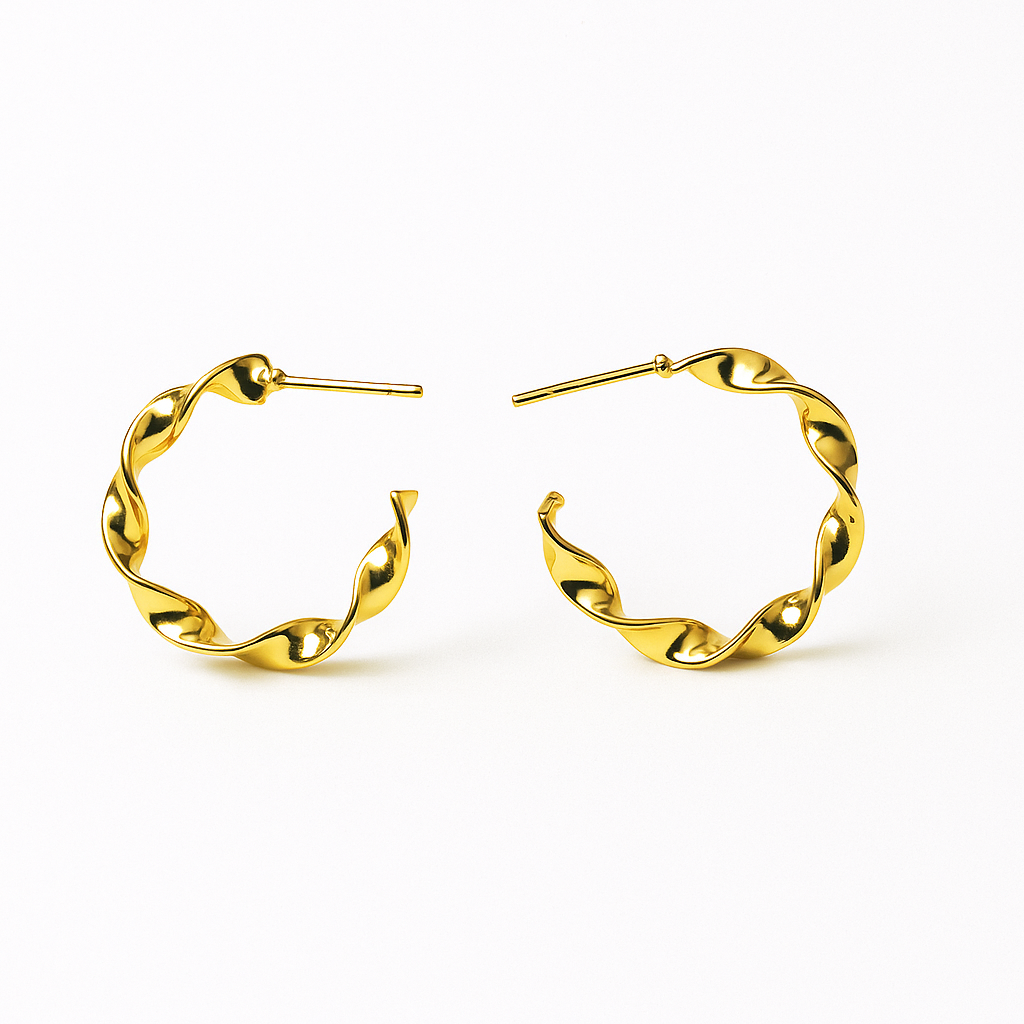Twist Gold Hoop Earring