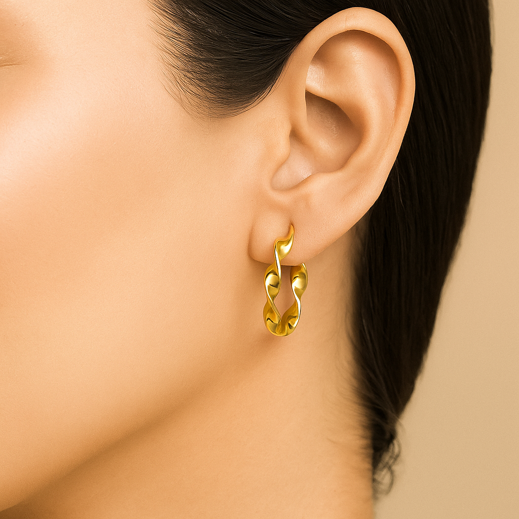 Twist Gold Hoop Earring