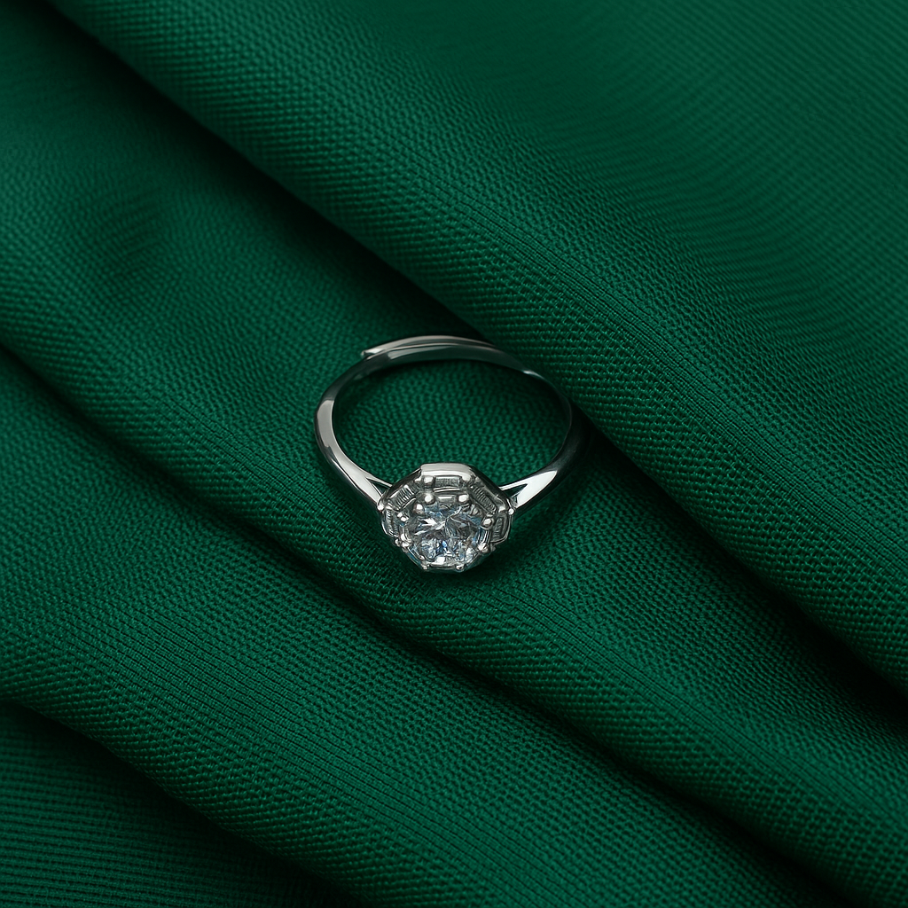 Celeste Octa Halo Ring"